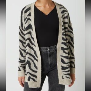ICHI Zebra Open Sweater Cardigan